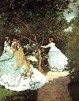 Репродукция картины "Женщины в саду", Моне