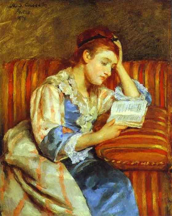 Репродукция картины Mary Cassatt "Молодая девушка за чтением", 1876 г